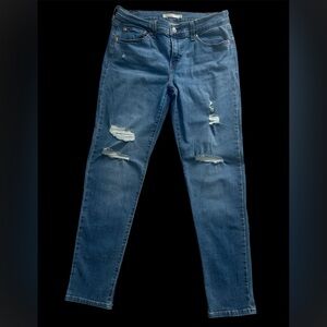 Levi's Blue Skinny Jeans with Distressed Knees